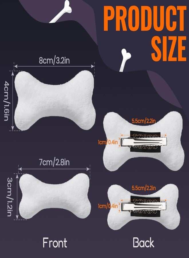 YGDZ 4PCS Bone Hair Clips, White Dog Hair Pins for Halloween Costume, Emo Hair Clips, Bone Clips for Hair, Cutecore Accessories for Women Girls - Image 2